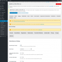 Page screenshot: Users Ultra → Settings