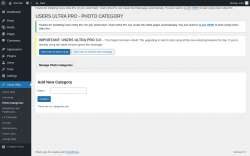Page screenshot: Users Ultra → Photo Categories