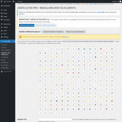 Page screenshot: Users Ultra → Medallions and Fulfillments