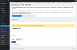Page screenshot: Users Ultra → Groups