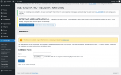 Page screenshot: Users Ultra → Forms Ultra