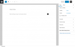 Page screenshot: Add New Page ‹ Test site — WordPress