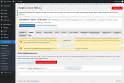 Page screenshot: Users Ultra → Fields