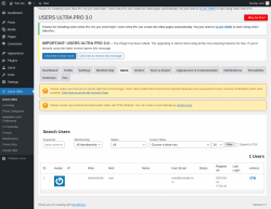 Page screenshot: Users Ultra → Users