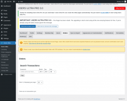 Page screenshot: Users Ultra → Orders