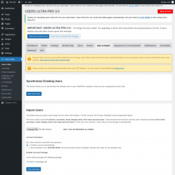 Page screenshot: Users Ultra → Sync & Import