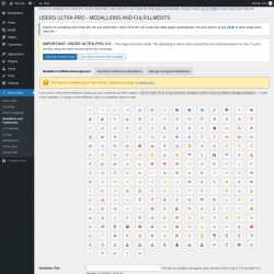 Page screenshot: Users Ultra → Medallions and Fulfillments
