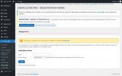 Page screenshot: Users Ultra → Forms Ultra