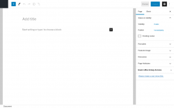 Page screenshot: Add New Page ‹ Test site — WordPress