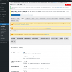 Page screenshot: Users Ultra → Settings