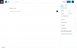 Page screenshot: Add New Page ‹ Test site — WordPress