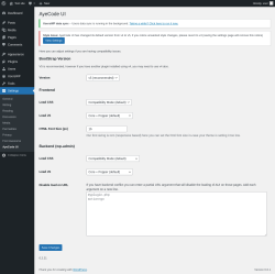 Page screenshot: Settings &rarr; AyeCode UI