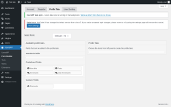 Page screenshot: UsersWP &rarr; Form Builder &rarr; Profile Tabs