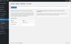 Page screenshot: UsersWP &rarr; Form Builder &rarr; User Sorting