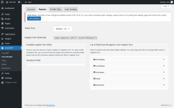 Page screenshot: UsersWP &rarr; Form Builder &rarr; Register