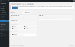 Page screenshot: UsersWP &rarr; Form Builder &rarr; Profile Tabs