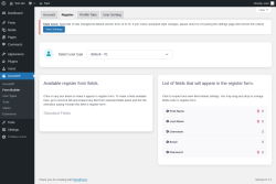 Page screenshot: UsersWP &rarr; Form Builder &rarr; Register
