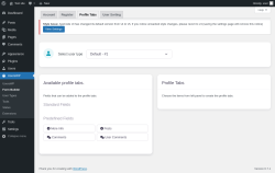 Page screenshot: UsersWP &rarr; Form Builder &rarr; Profile Tabs