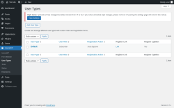Page screenshot: UsersWP &rarr; User Types