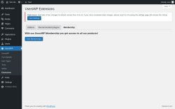 Page screenshot: UsersWP → Extensions → Membership