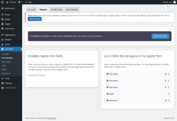 Page screenshot: UsersWP → Form Builder → Register