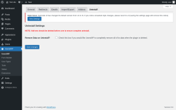 Page screenshot: UsersWP → Uninstall