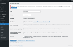 Page screenshot: Settings &rarr; Font Awesome