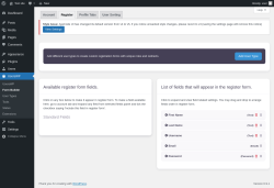 Page screenshot: UsersWP &rarr; Form Builder &rarr; Register