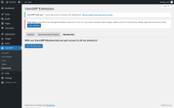 Page screenshot: UsersWP &rarr; Extensions &rarr; Membership