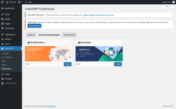 Page screenshot: UsersWP &rarr; Extensions &rarr; Recommended plugins