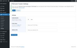 Page screenshot: UTM Analytics → Settings
