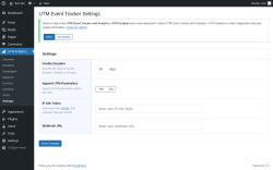 Page screenshot: UTM Analytics → Settings