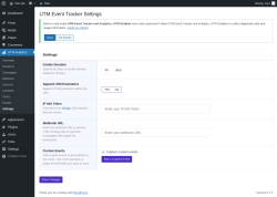 Page screenshot: UTM Analytics → Settings