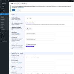 Page screenshot: UTM Analytics → Settings