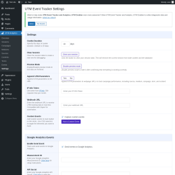 Page screenshot: UTM Analytics → Settings