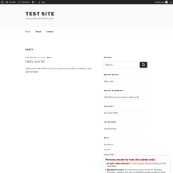 Page screenshot: Test site – Just another WordPress site