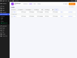 Page screenshot: UTM Manager &rarr; Leads