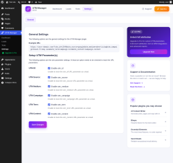 Page screenshot: UTM Manager &rarr; Settings