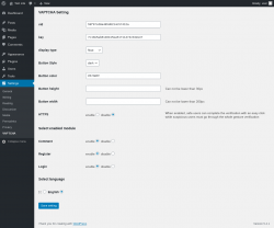Page screenshot: Settings &rarr; VAPTCHA