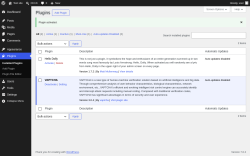 Page screenshot: Plugins &lsaquo; Test site &mdash; WordPress