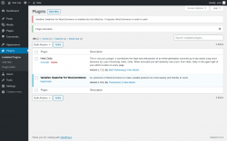 Page screenshot: Plugins &lsaquo; Test site &mdash; WordPress
