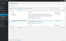 Page screenshot: Plugins ‹ Test site — WordPress