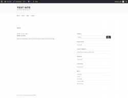 Page screenshot: Test site – Just another WordPress site
