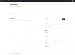 Page screenshot: Test site – Just another WordPress site