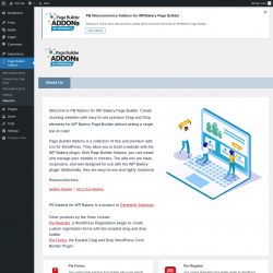 Page screenshot: Page Builder Addons → About Us
