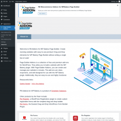 Page screenshot: Page Builder Addons → About Us
