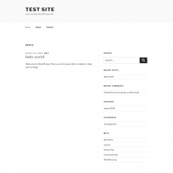 Page screenshot: Test site – Just another WordPress site
