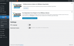 Page screenshot: Page Builder Addons 1 → Settings