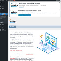 Page screenshot: Page Builder Addons 1 → About Us