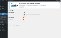 Page screenshot: Page Builder Addons → Settings